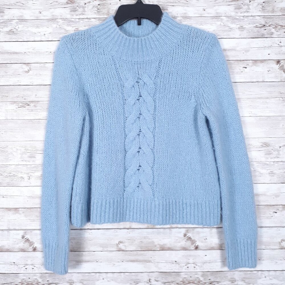 Madewell Womens Alpaca Wool Blend Sweater S Mock Neck Blue 337A